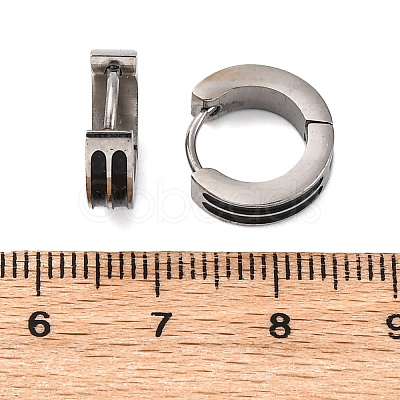 304 Stainless Steel with Enamel Hoop Earrings EJEW-M001-21C-P-1