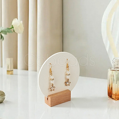 4 Bags Round Acrylic Couple Earring Display Stands EDIS-SC0001-17B-1