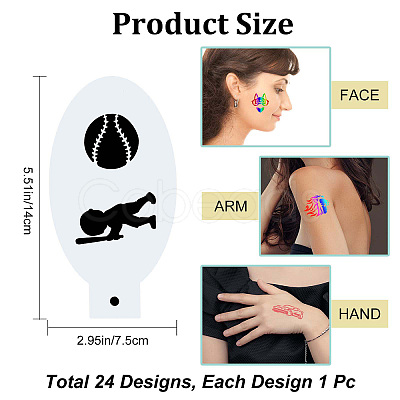 Plastic Face Paint Stencils DIY-WH0304-582A-1