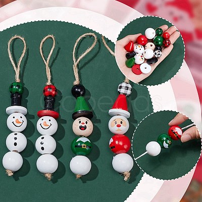 Christmas Theme Wood Beads WOOD-AR0001-42-1
