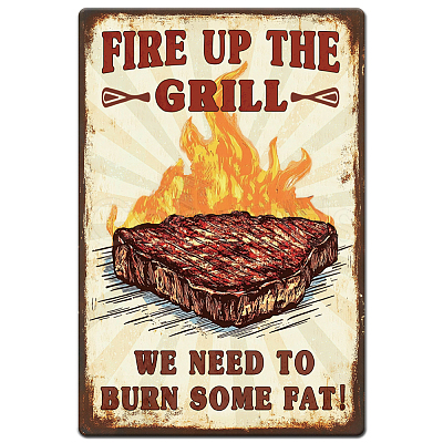 Vintage Metal Tin Sign AJEW-WH0436-172-1