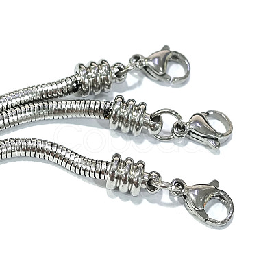 Tarnish Resistant 304 Stainless Steel European Round Snake Chains Bracelets X-STAS-J015-06-1