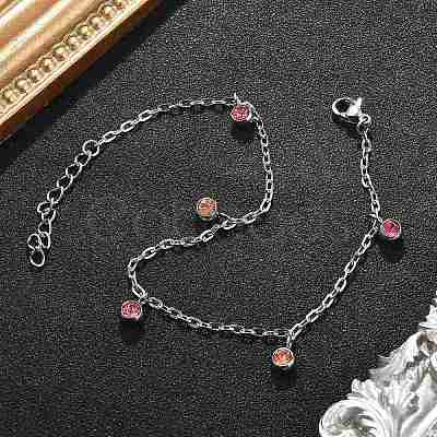 304 Stainless Steel Rhinestone Bracelets BJEW-Q038-10P-1