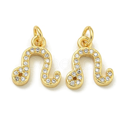 Rack Plating Brass Micro Pave Cubic Zirconia Pendants KK-K386-02D-G-1
