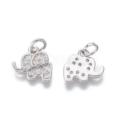Brass Micro Pave Cubic Zirconia Pendants KK-G374-26-1