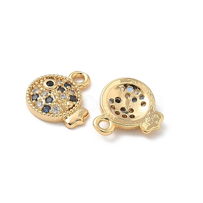Brass Micro Pave Cubic Zirconia Charms X1-KK-C099-01A-G-1