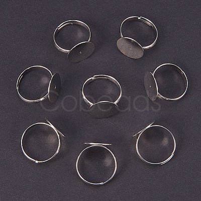 PandaHall Elite Brass Pad Ring Bases KK-PH0001-15S-1