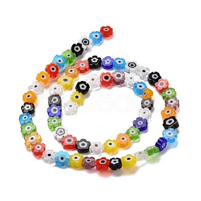 Handmade Millefiori Glass Bead Strands LAMP-J035-6mm-39-1