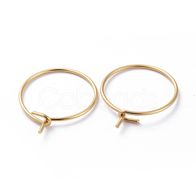 316 Surgical Stainless Steel Hoop Earrings Findings STAS-K146-039-45mm-G01-1