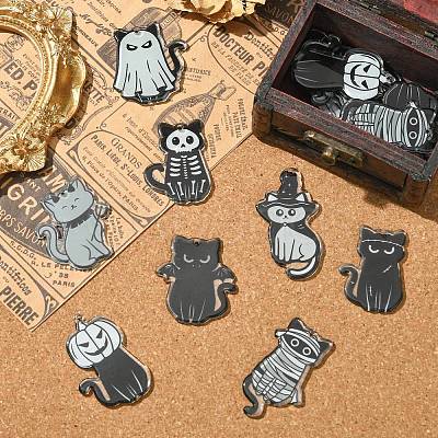 16Pcs 8 Styles Halloween Theme Double-sided Printed Acrylic Pendants OACR-CJ0002-08-1