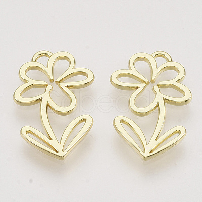 Rack Plating Alloy Open Back Bezel Pendants PALLOY-N150-38-1