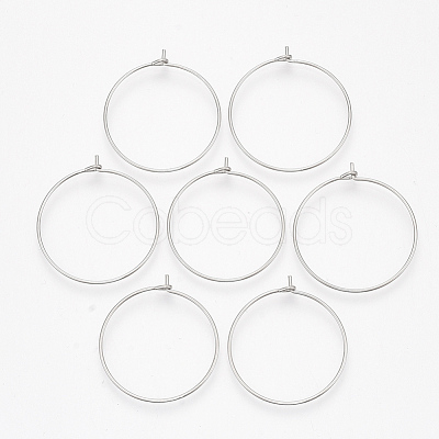304 Stainless Steel Hoop Earring Findings X-STAS-T047-17-1