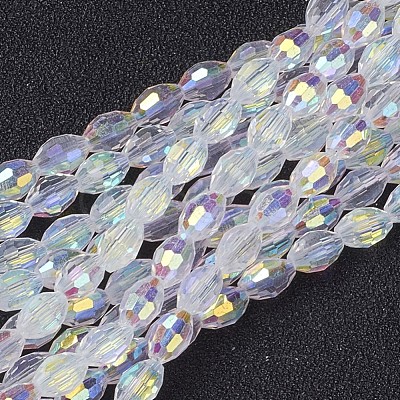 Electroplate Glass Beads X-GC885Y-3-1