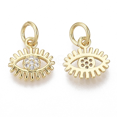 Brass Micro Pave Cubic Zirconia Charms ZIRC-R109-028G-NF-1