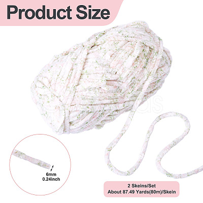 2 Skeins Super Bulky Speckled Chenille Polyester Yarn OCOR-TA0003-10-1