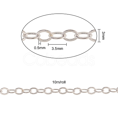 Brass Flat Oval Cable Chains CHC-CJ0001-01-RS-1