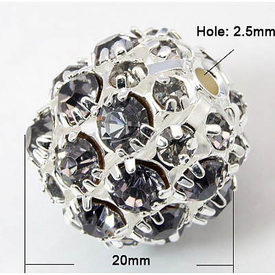 Brass Rhinestone Beads RB-Q165-10-1