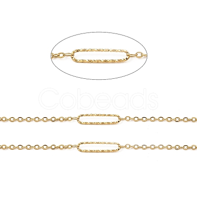 Ion Plating(IP) Handmade 304 Stainless Steel Oval Link Chains CHS-G025-03G-1