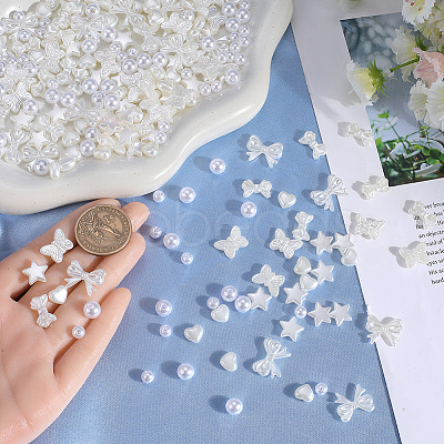 7 Styles ABS Plastic Imitation Pearl Beads KY-SC0002-17-1