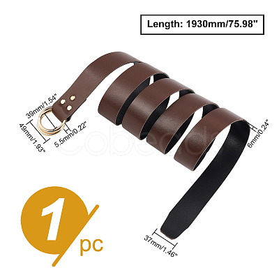 PU Leather Chain Belt with Iron Double D-ring Buckle AJEW-WH0314-52B-1