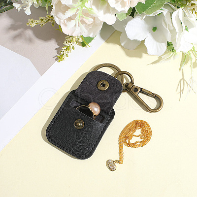 Rectangle PU Leather Ring Holder Pendant Decoration AJEW-WH20054-027A-1