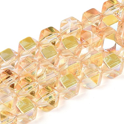 Electroplate Glass Beads Strands EGLA-T021-21F-1