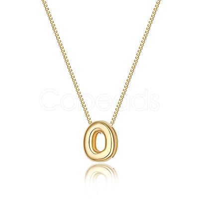 Brass Initial Pendant Box Chain Necklaces for Women FS-WG5C822-15-1