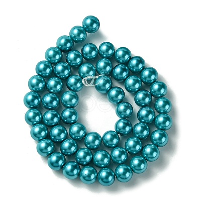 Eco-Friendly Dyed  Glass Pearl Round Bead Strands HY-A002-8mm-RB073-1