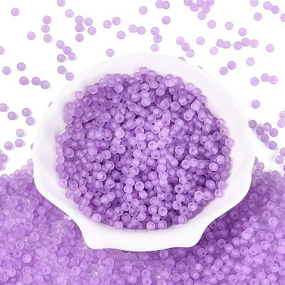 FGB Frosted Transparent Glass Seed Beads SEED-N013-02A-07-1