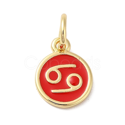 Real 18K Gold Plated Brass Enamel Charms KK-L216-001G-B-1