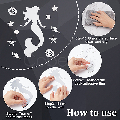 3 Sets DIY Adhesive Acrylic Mirror Wall Decoration Kit DIY-CN0001-92-1