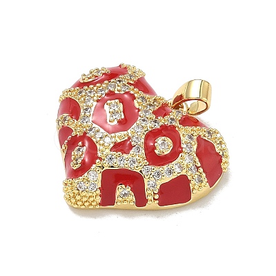 Brass Micro Pave Cubic Zirconia Pendants KK-D235-07G-02-1