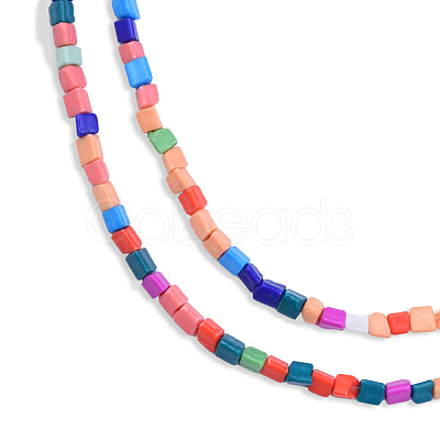 Opaque Spray Painted Glass Bead Strands GLAA-N047-05A-1