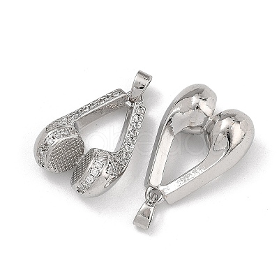 Brass Micro Pave Clear Cubic Zirconia Pendants CU-L277-12P-1