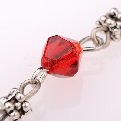 Handmade Bicone Glass Beads Chains for Necklaces Bracelets Making AJEW-JB00061-1