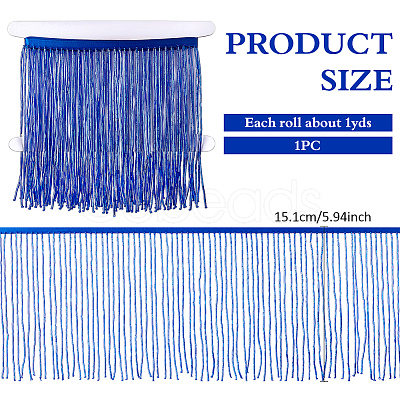 1 Yard Glass Seed Bead Tassel Ribbon OCOR-NB0002-18-1