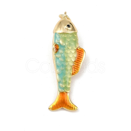 Brass Enamel Pendants KK-L255-03G-B01-1