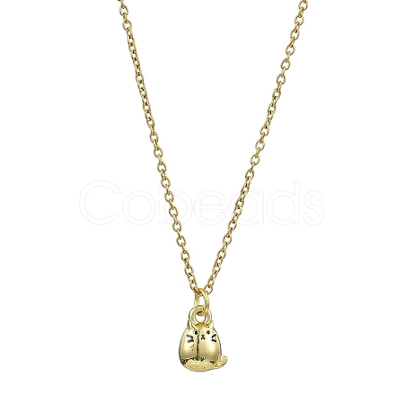 Cat Shaped Alloy Enamel Pendant Necklace NJEW-JN04613-02-1