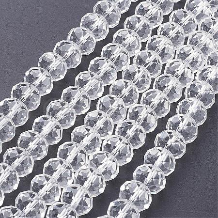 Anti-Tarnish Faceted Rondelle Handmade Glass Beads GS011-01-1