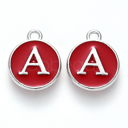 Platinum Plated Alloy Enamel Charms X-ENAM-S118-03A-P-1