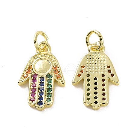 Brass Micro Pave Colorful Cubic Zirconia Pendant Cabochon Settings KK-E068-VF086-1