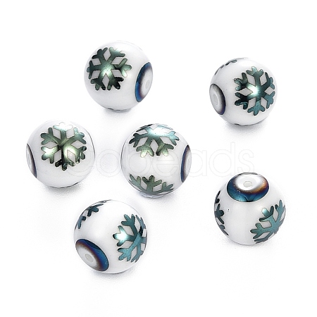 Christmas Opaque Glass Beads LS-EGLA-R113-01E-1