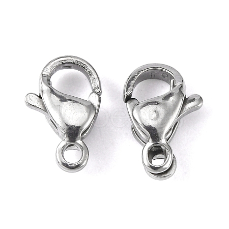 Tarnish Resistant 304 Stainless Steel Lobster Claw Clasps X-STAS-M262-01-9mm-1