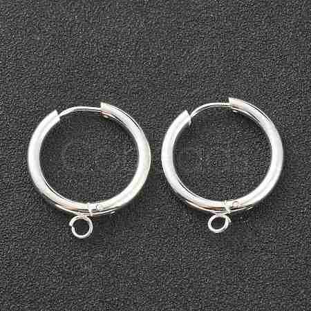 201 Stainless Steel Huggie Hoop Earring Findings STAS-P283-01H-S-1