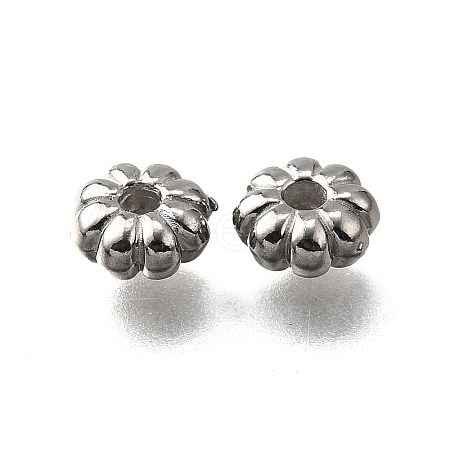 304 Stainless Steel Corrugated Beads STAS-V009-12B-P-1