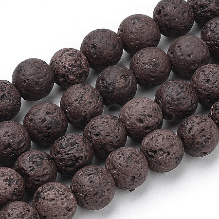 Synthetic Lava Rock Beads Strands G-S277-6mm-02-1