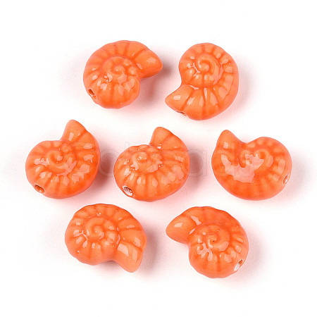 Glazed Porcelain Beads PORC-I028-02E-01-1