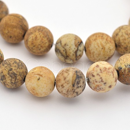 Natural Picture Jasper Beads Strands G-G735-16F-4mm-1