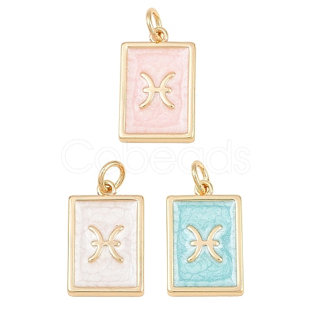 Brass Enamel Pendants KK-CBA62C2-01K-1