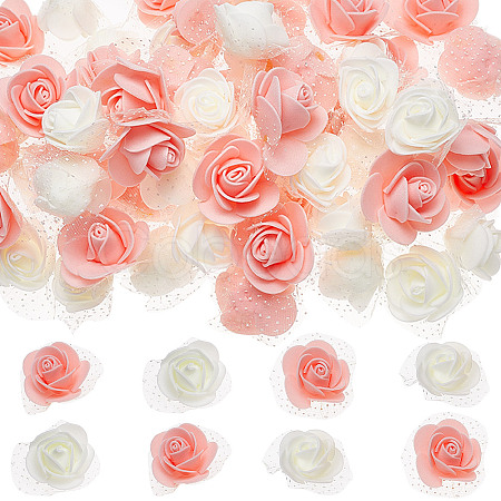 200Pcs 2 Colors 3D Foam Rose Ornament Accessories DIY-CP0008-67-1